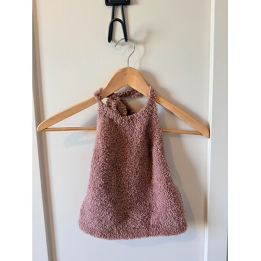 Skims Cozy Knit Halter Top Dusty Rose Mauve Boucle Tie Back 2X/3X